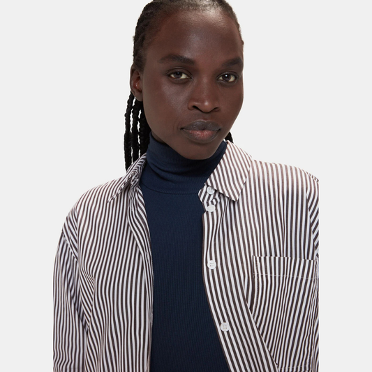 Whistles Black & White Stripe Relaxed Fit Shirt