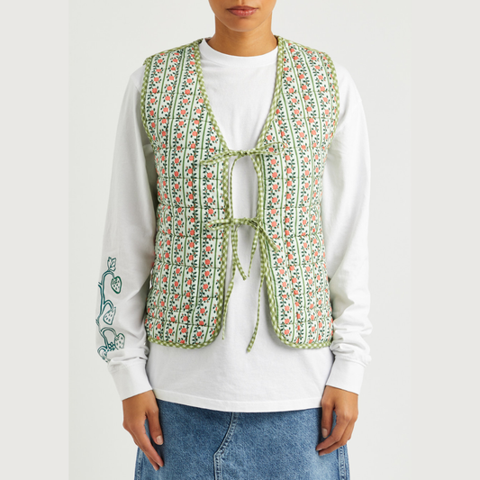 Damson Madder ARTE TIE GILET in GREEN GINGHAM