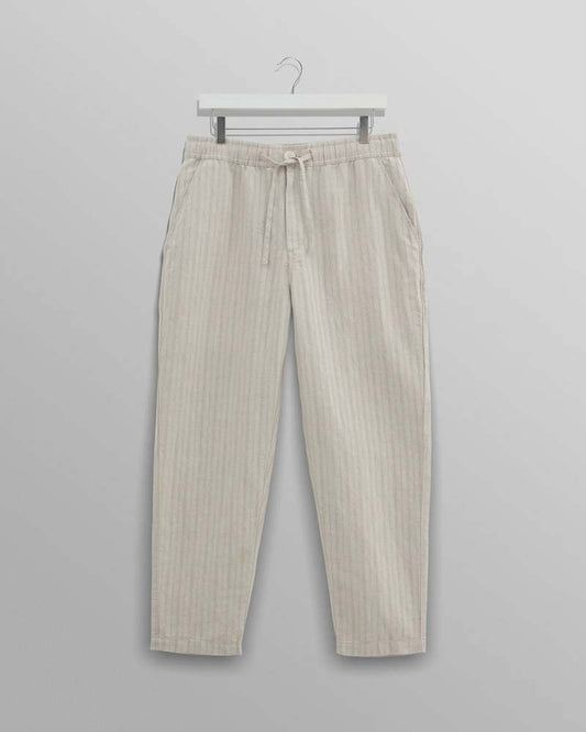 Kurt Trouser Beige Linen Stripe