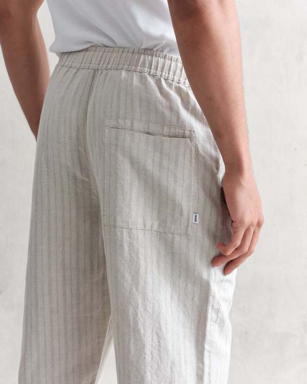 Kurt Trouser Beige Linen Stripe