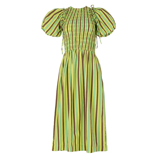 BECCA MIDI DRESS - TROPICAL BUSINESS STRIPE