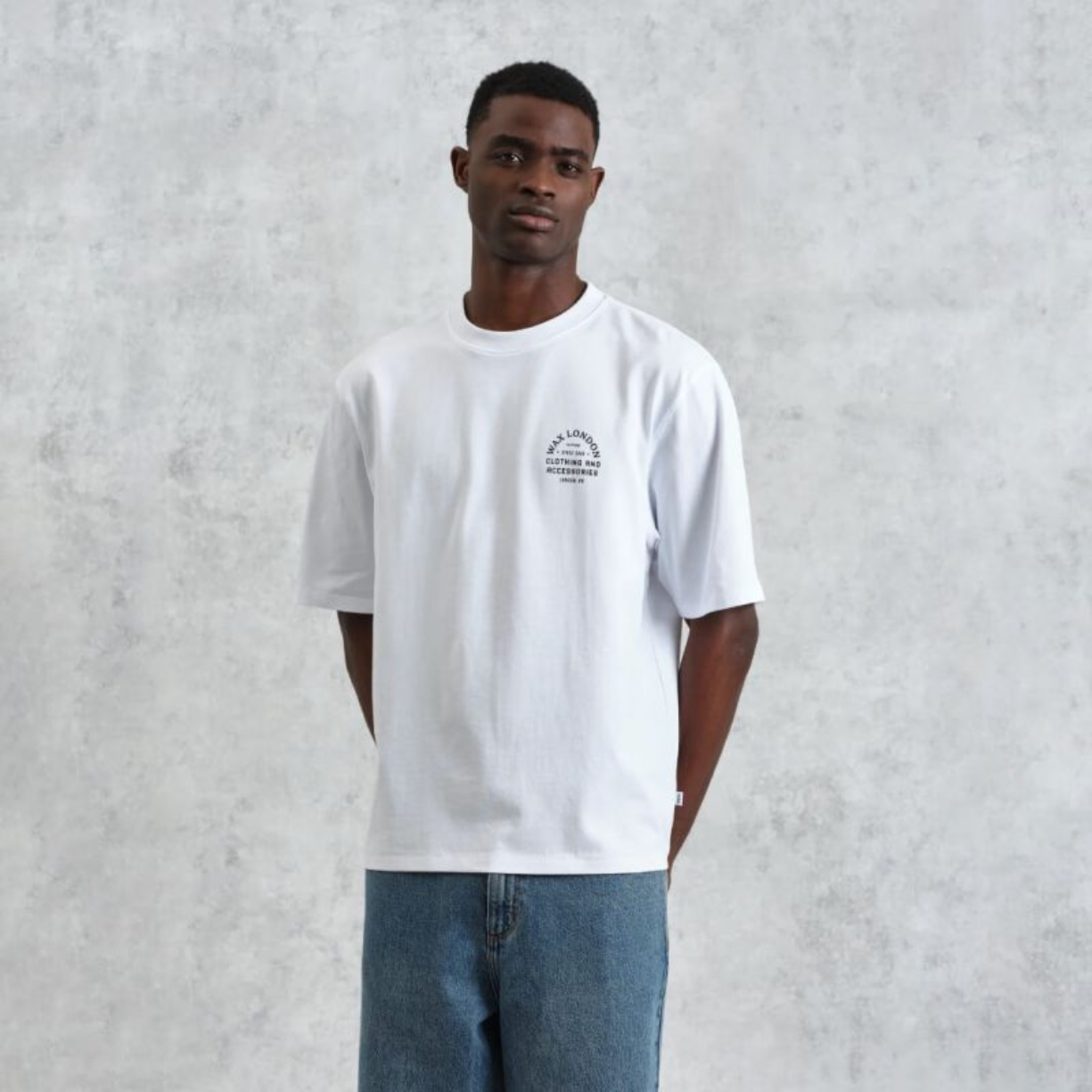 Milton White Stacked Text Graphic Organic Cotton T Shirt