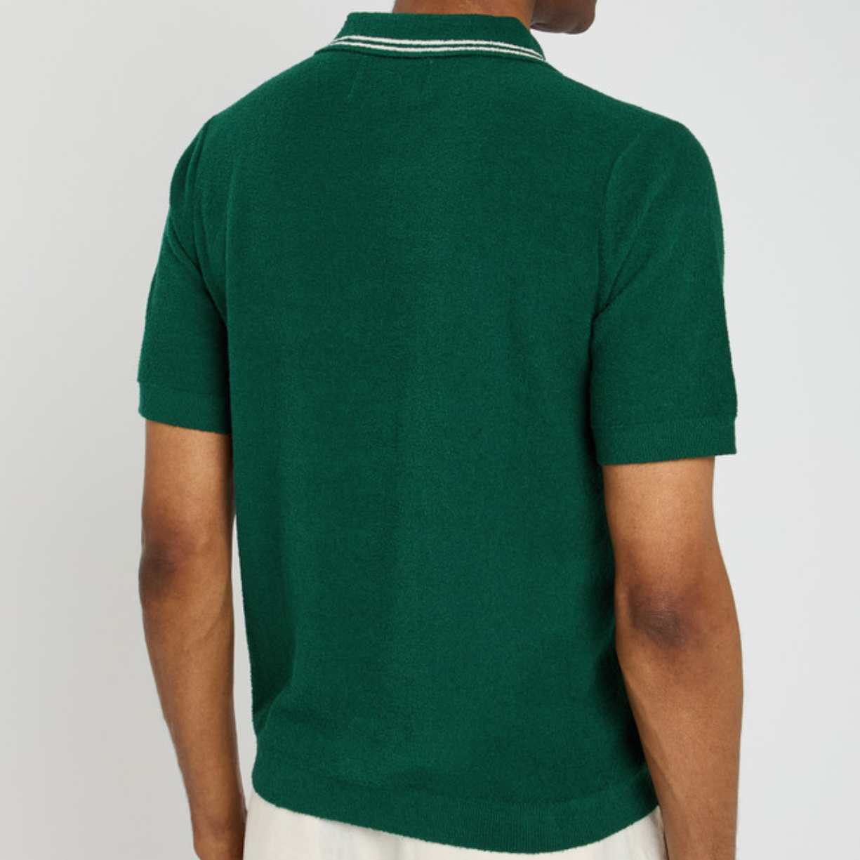 Albion Polo Boucle Cotton Forest Green
