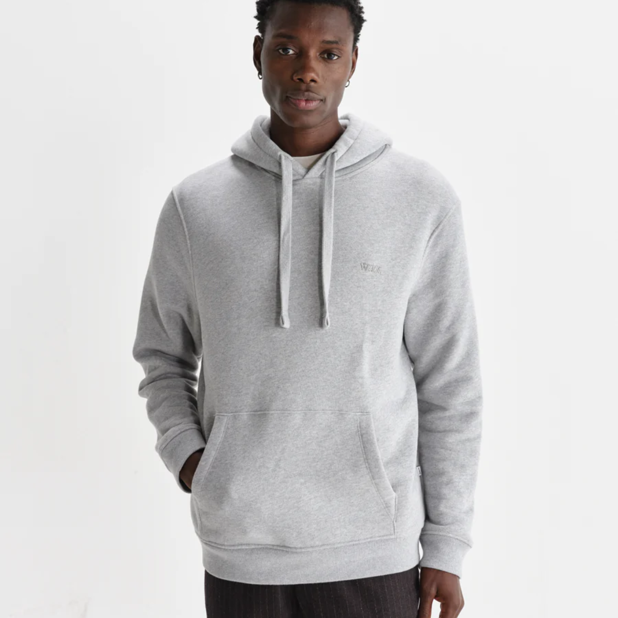Hoxton Heather Grey Brushed Organic Cotton Hoodie
