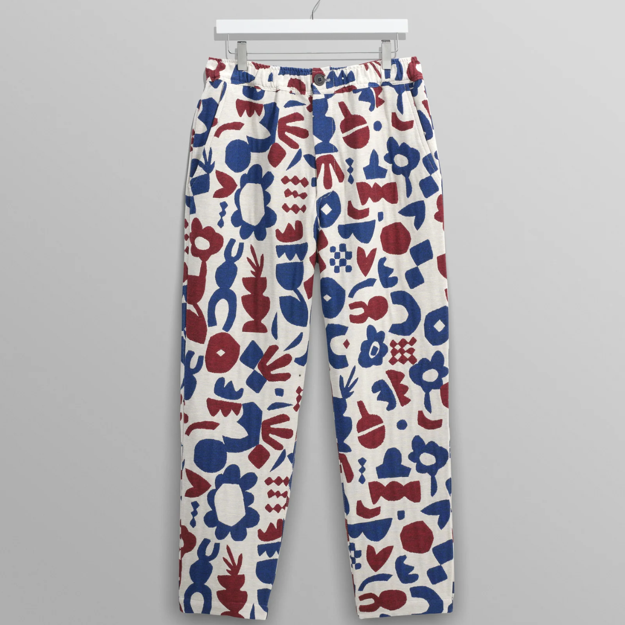Kurt Red And Blue Spin Jacquard Trousers