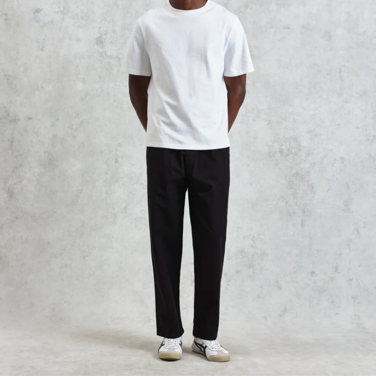 Wax London Tyne Black Linen Ripstop Trousers