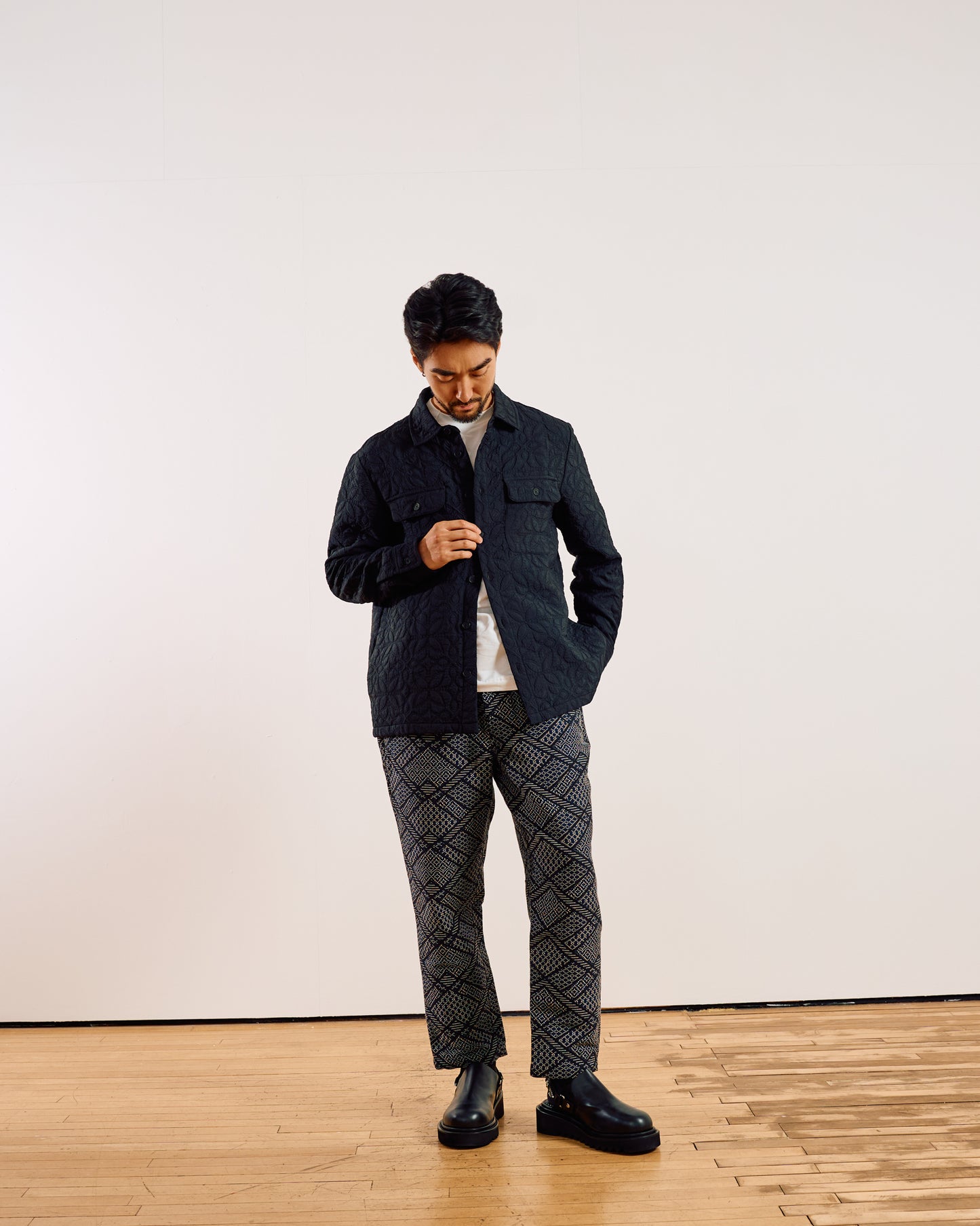 Lomond Jacquard Overshirt Black