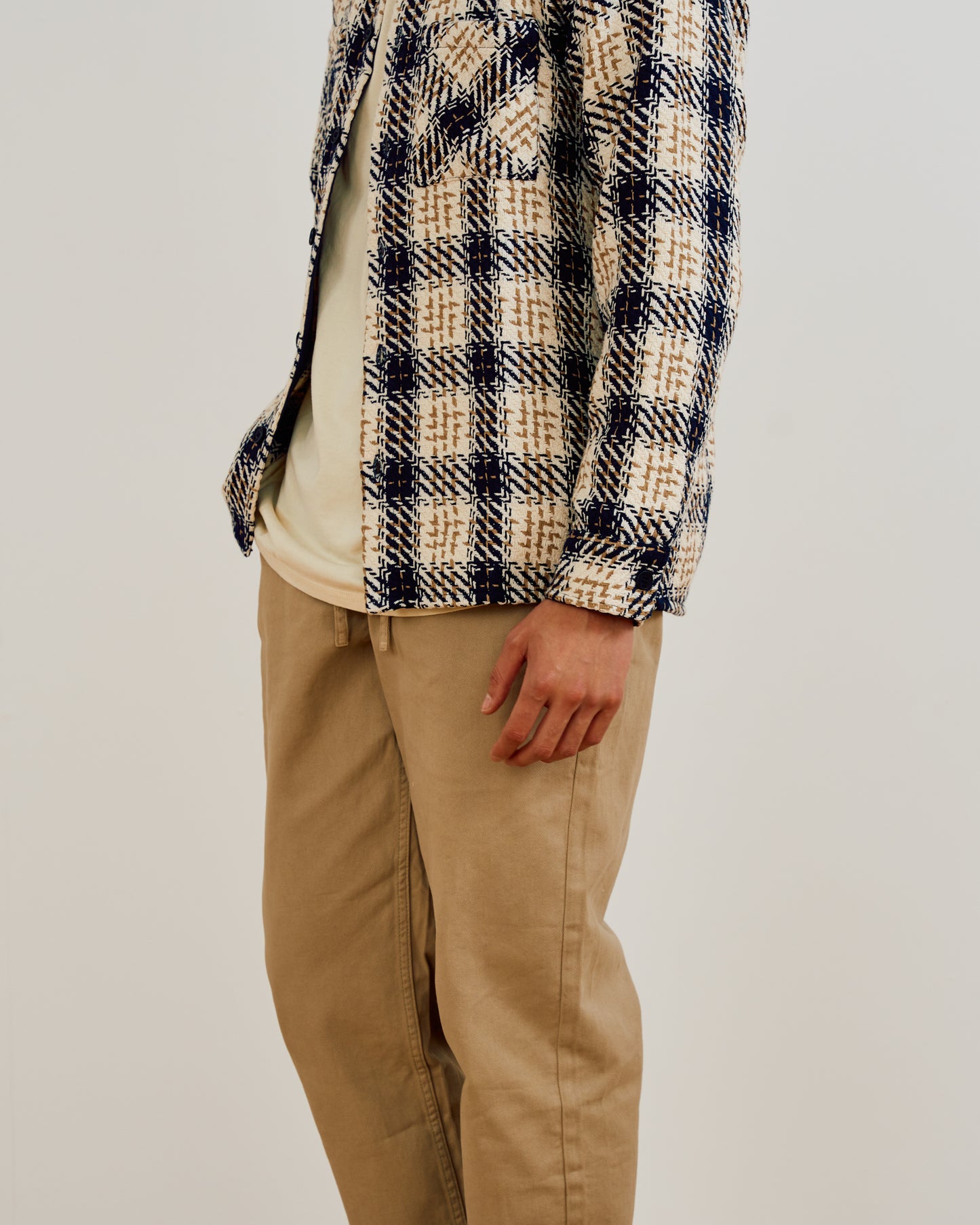 Whiting Navy And Ecru Alley Check Overshirt