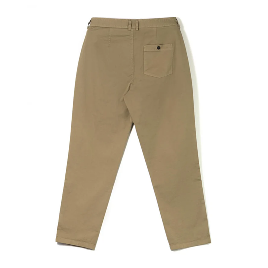 Wax London Raleigh Khaki Cotton Pleated Trousers