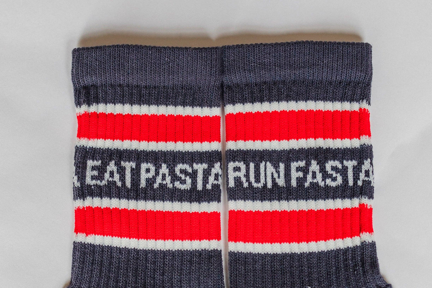 'Eat Pasta Run Fasta' Socks - Navy