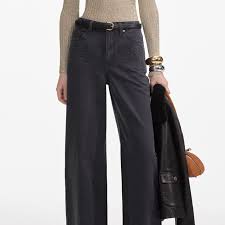 Self Portrait Grey Denim Bow Motif Jeans