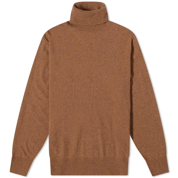 UNIVERSAL WORKS ROLL NECK IN CAMEL RECYCLED WOOL