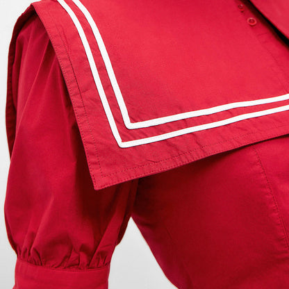 Damson Madder KEISHA BLOUSE in CHERRY RED