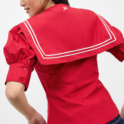 Damson Madder KEISHA BLOUSE in CHERRY RED