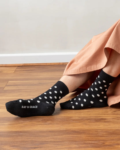 Raf & Grace Sock Black/Ecru