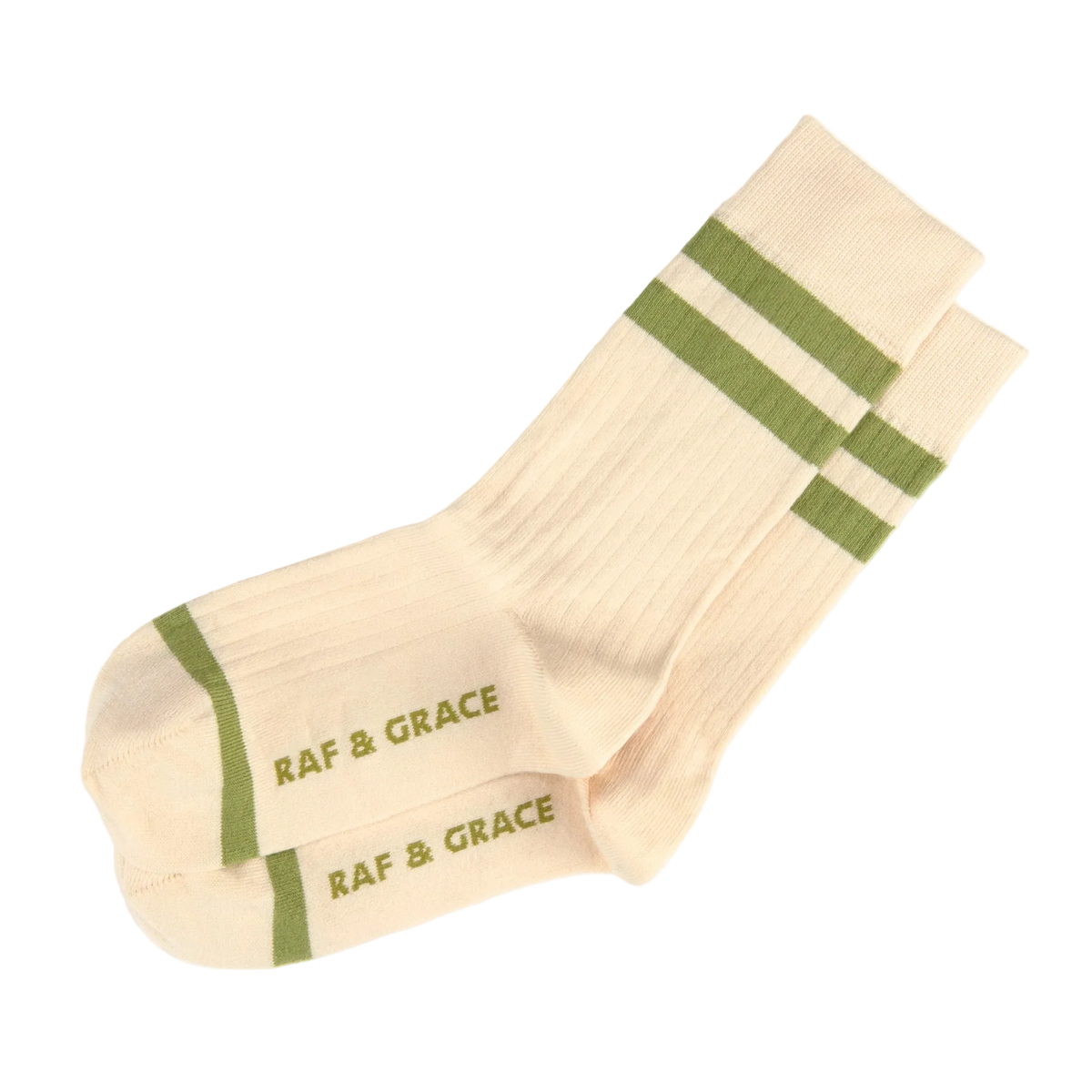 Raf & Grace Sock Ecru/Green