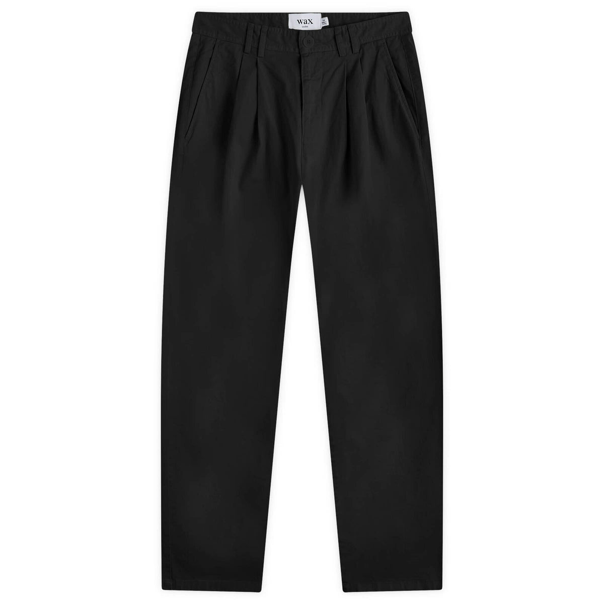 Raleigh Black Cotton Pleated Trousers V2