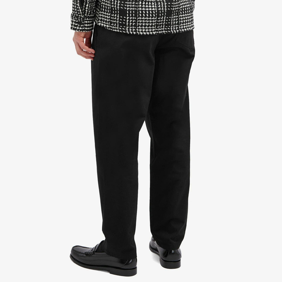 Raleigh Black Cotton Pleated Trousers V2