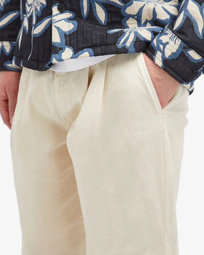 Raleigh Stone Cotton Pleated Trousers V2