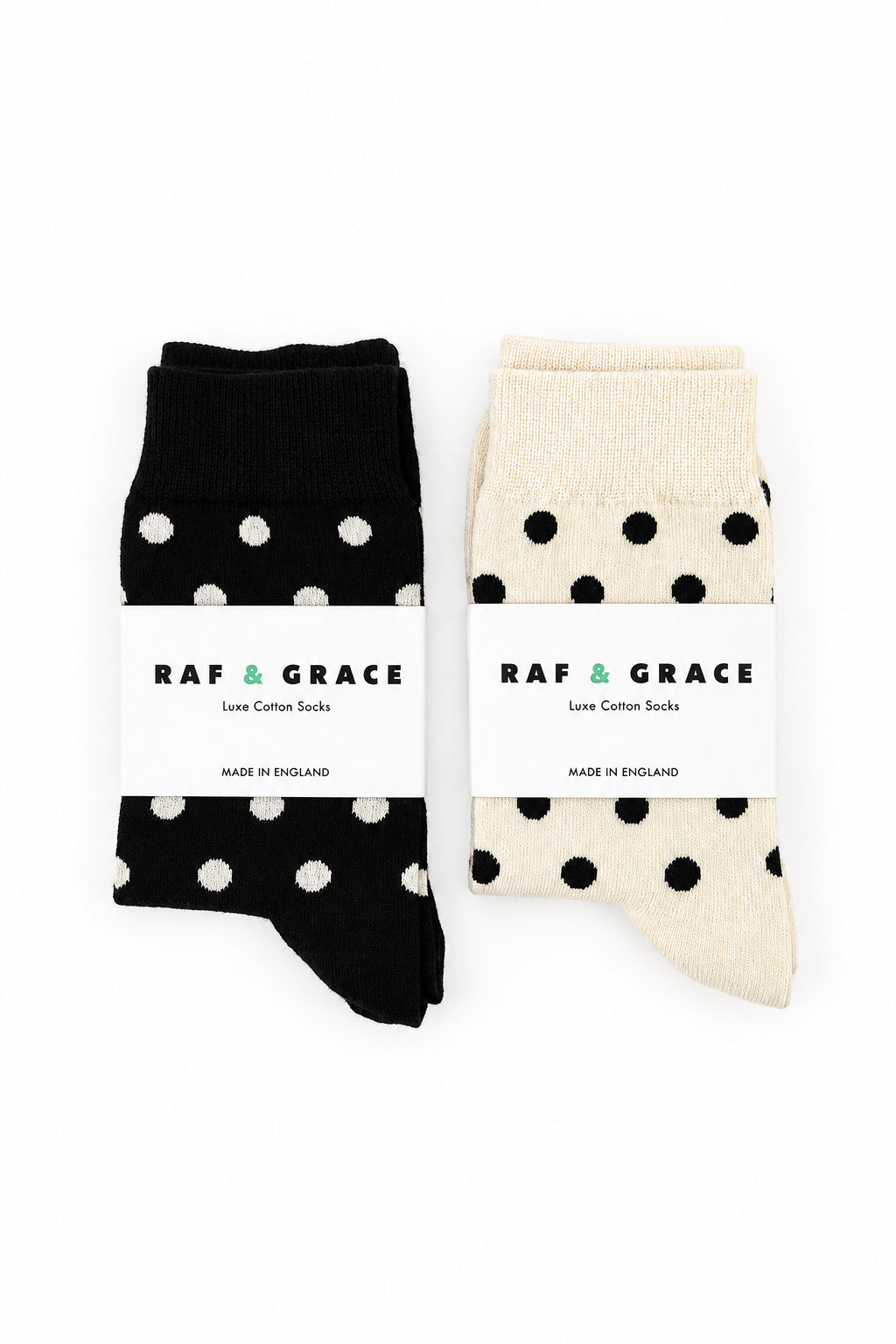 Raf & Grace Sock Ecru/Black