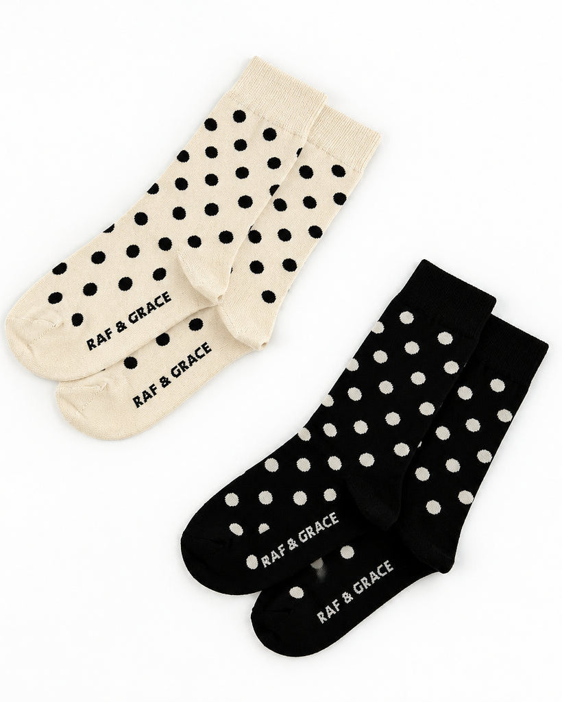 Raf & Grace Sock Ecru/Black