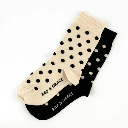 Raf & Grace Sock Black/Ecru