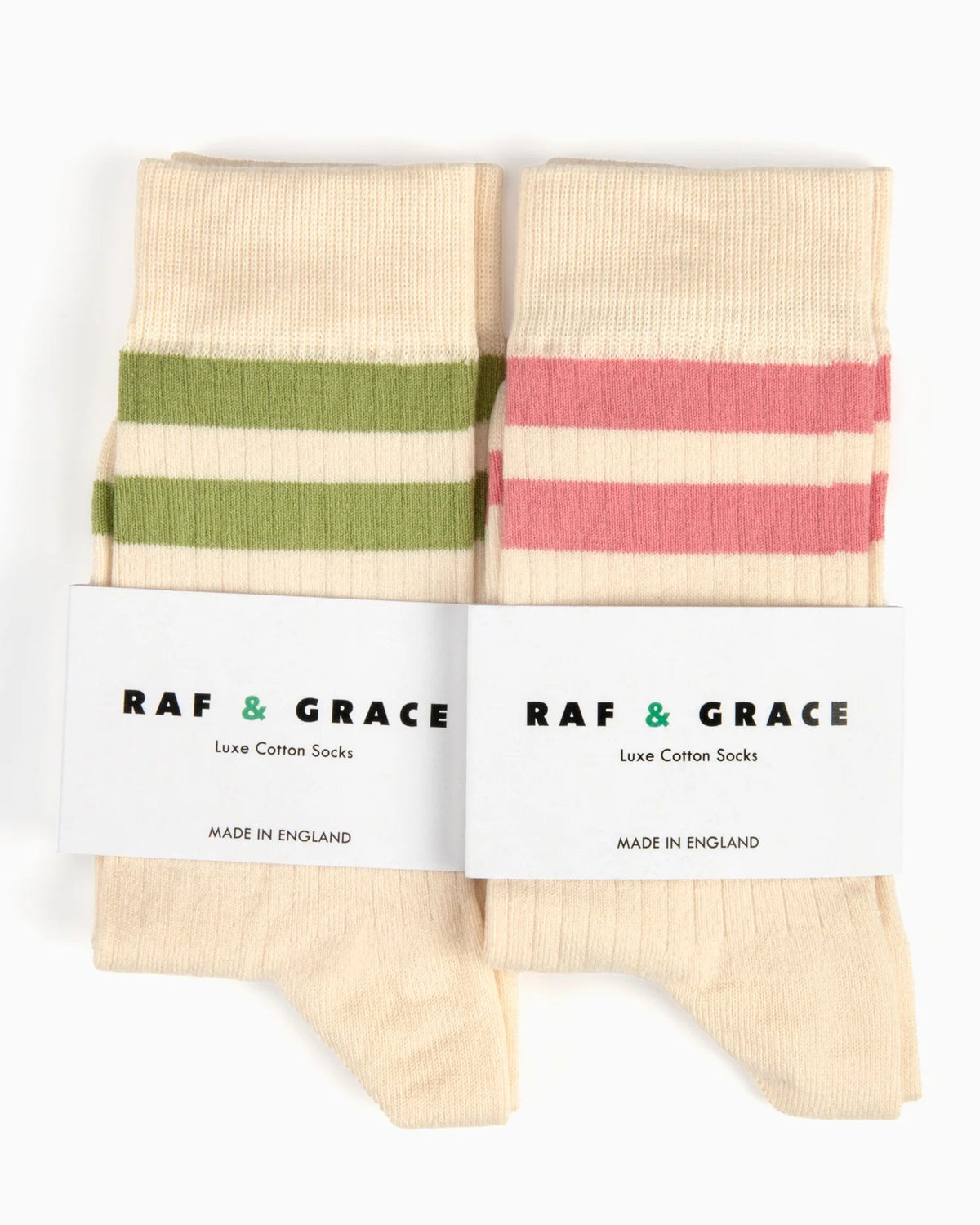 Raf & Grace Sock Ecru/Green