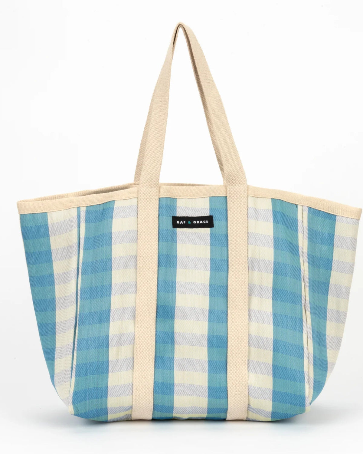 Raf & Grace Large Shopper Bag Blue/Ecru