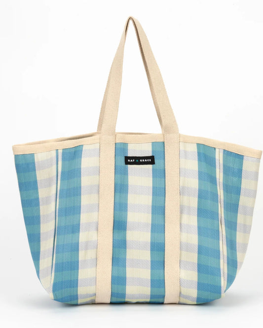 Raf & Grace Large Shopper Bag Blue/Ecru