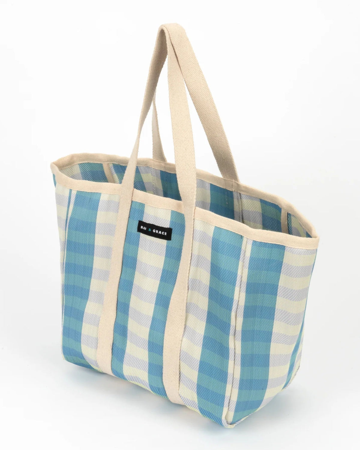 Raf & Grace Large Shopper Bag Blue/Ecru