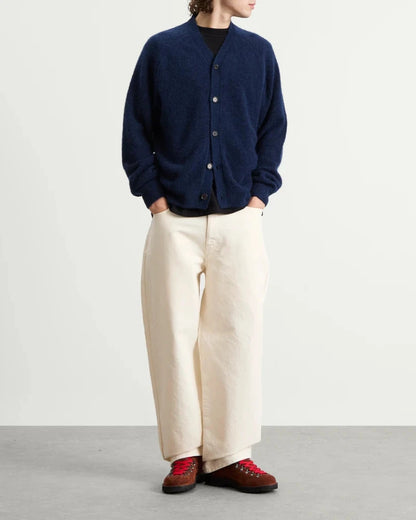Universal Works David Cardigan Alpaca Knit Navy