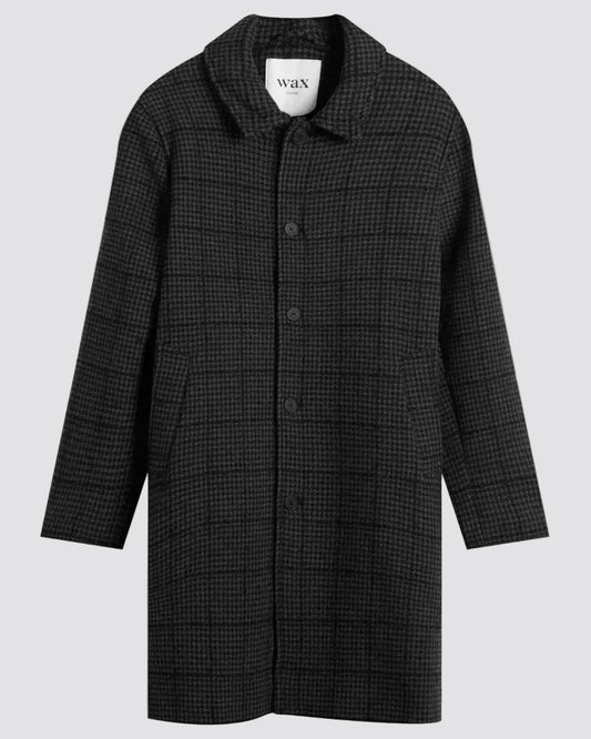 Wax London Stan Puppytooth Coat - Navy/Grey