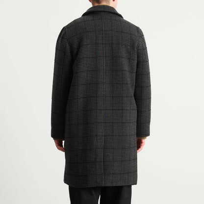 Wax London Stan Puppytooth Coat - Navy/Grey