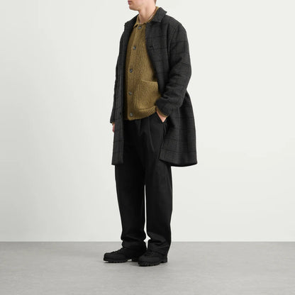 Wax London Stan Puppytooth Coat - Navy/Grey