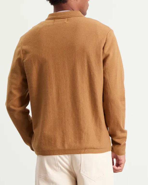 Lennox Camel Milano Stripe Knitted Polo