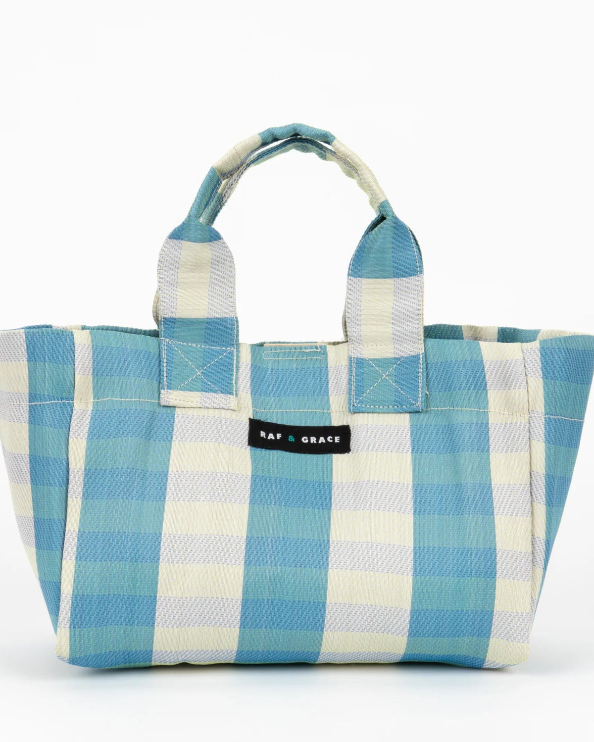 Raf And Grace Micro Shopper Bag Blue/Ecru