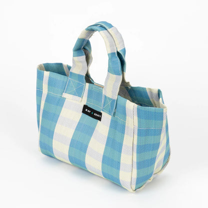 Raf And Grace Micro Shopper Bag Blue/Ecru