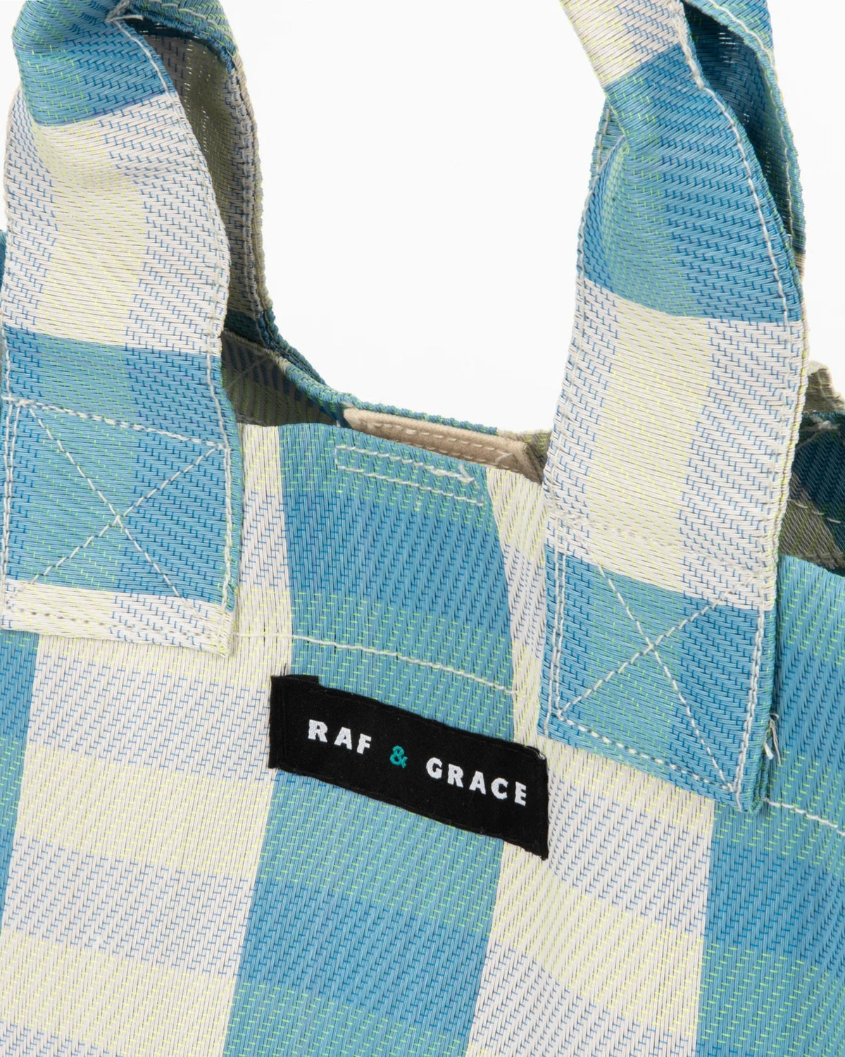 Raf And Grace Micro Shopper Bag Blue/Ecru