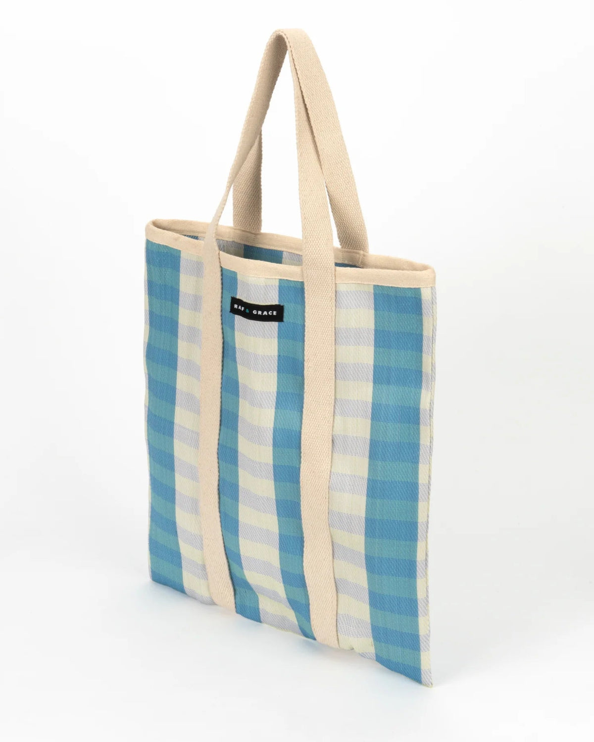 Raf And Grace Tote Bag Blue/Ecru