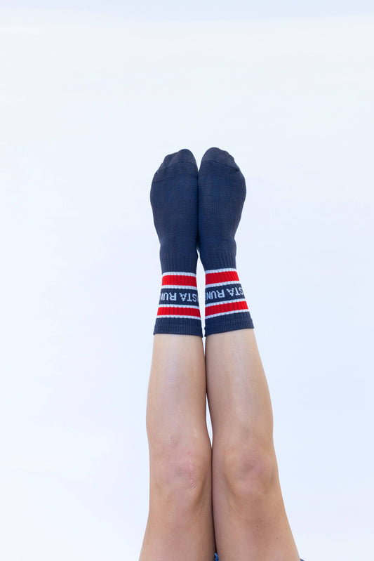 'Eat Pasta Run Fasta' Socks - Navy