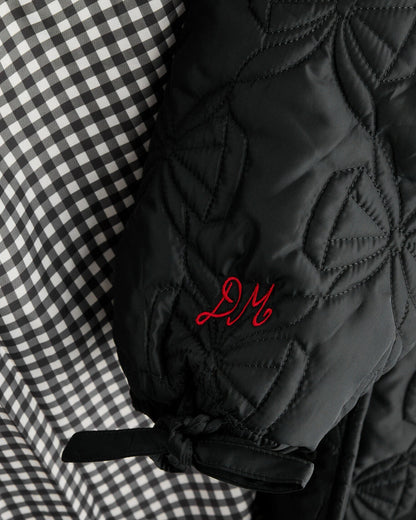 Aubrey Quilted Coat- Black Bows