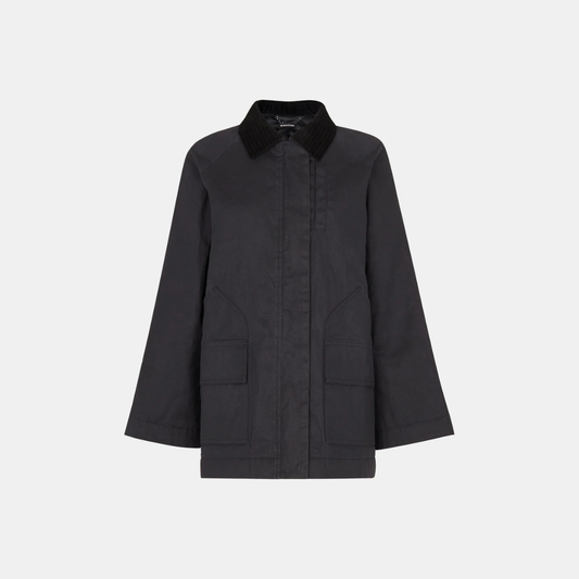 Fern Waxed Barn Jacket Black