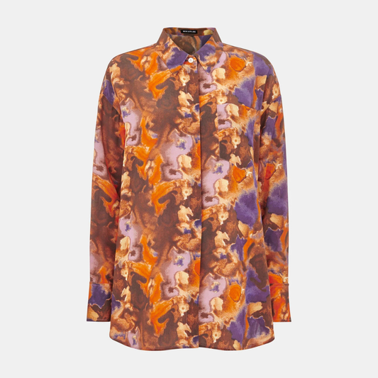 Sprayed Texture Silk Shirt