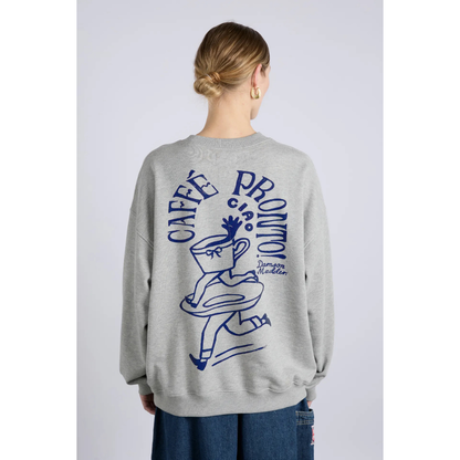 Damson Madder CIAO CAFE SWEARSHIRT in GREY MARL