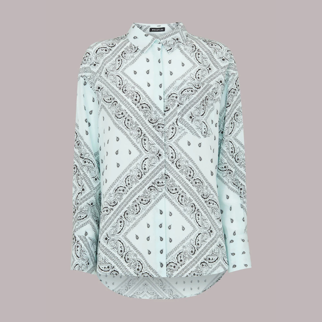 Bandana Print Oversized Shirt