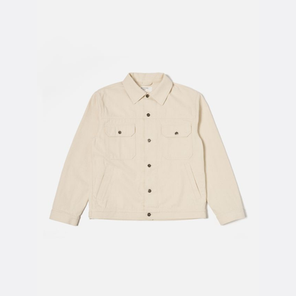 Universal Works Trucker Jacket in Ecru Recycled Cotton