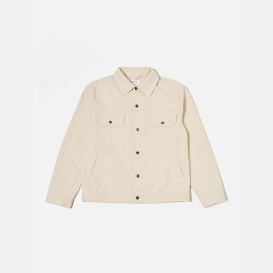 Universal Works Trucker Jacket in Ecru Recycled Cotton