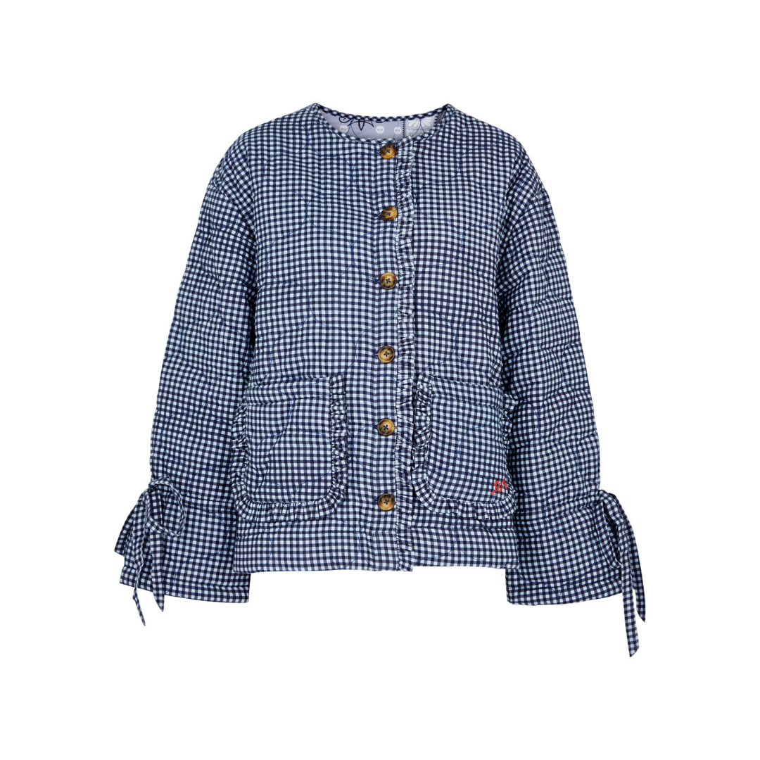 Damson Madder DALTON QUILTED JACKET in MIXED BLUE