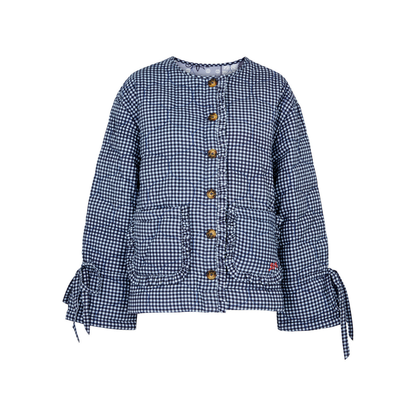 Damson Madder DALTON QUILTED JACKET in MIXED BLUE