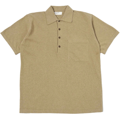 Universal Works Pullover Knit Shirt in Sand Cotton Knit